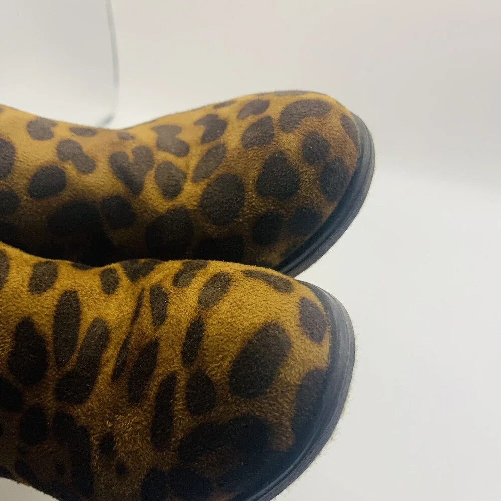 Pierre Dumas Kids Animal Print Leopard Zipp Faux Suede Ankle Shoe Boots Size 11